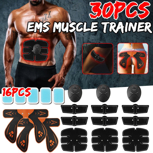 30PCS/Set EMS Smart Trainer Upgrade Bodybuilding Trainer Wireless Muscle ABS Arm Hip Massage Stimulator Replacement Gel Kit - ultrsbeauty