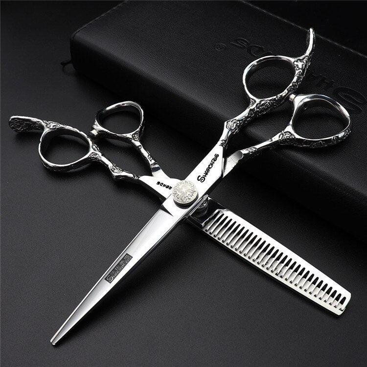 Japan 440c hair scissors professional barber scissors hairdressing scissors salon shape cutting thinning tools - ultrsbeauty