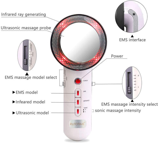3 in 1 EMS Fat Burn Slim Machine Infrared Weight Loss Massager Sonic Face Lift Reduce Double Chin Device for Body Shaping Facial Skin Care Beauty Tools - ultrsbeauty