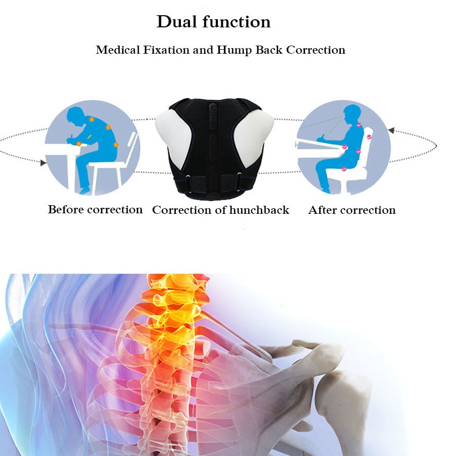 Adjustable Back Posture Corrector Clavicle strap Brace Support Belt  Spine Back Shoulder Lumbar Posture Correction unisex - ultrsbeauty
