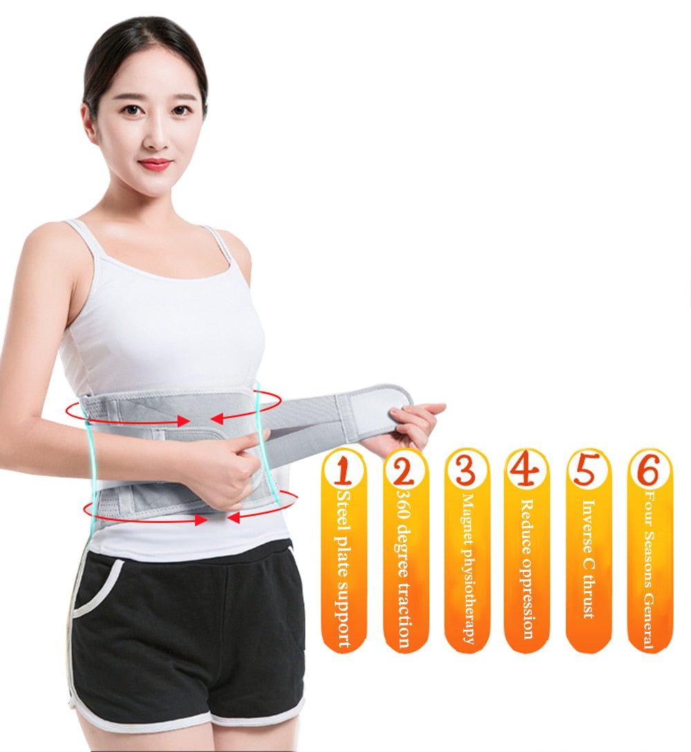 Back Brace Lumbar Support Belt  Spine Suppport Posture Corrector Lumbar Herniated Disc Back Pain Relief for Sciatica Scoliosis - ultrsbeauty