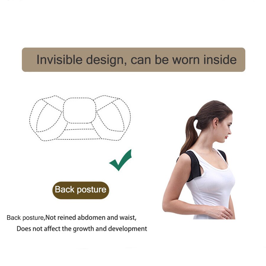 General Adjustable Back Posture Corrector Clavicle Spine Back Shoulder Lumbar Posture Correction Breathable Brace Support Belt - ultrsbeauty