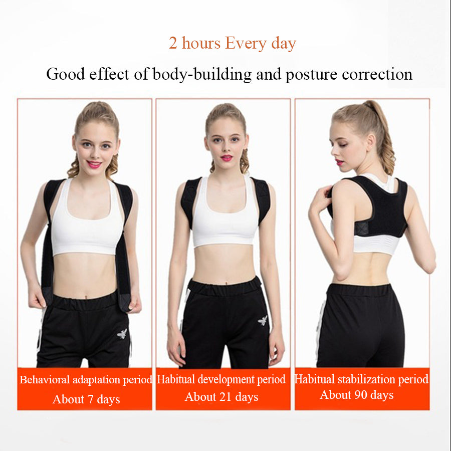 Black Spine back posture Corrector back support Protection Back Shoulder Posture Correction Belt Humpback Back Pain Relief Brace - ultrsbeauty