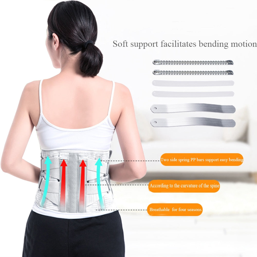 Back Brace Lumbar Support Belt  Spine Suppport Posture Corrector Lumbar Herniated Disc Back Pain Relief for Sciatica Scoliosis - ultrsbeauty
