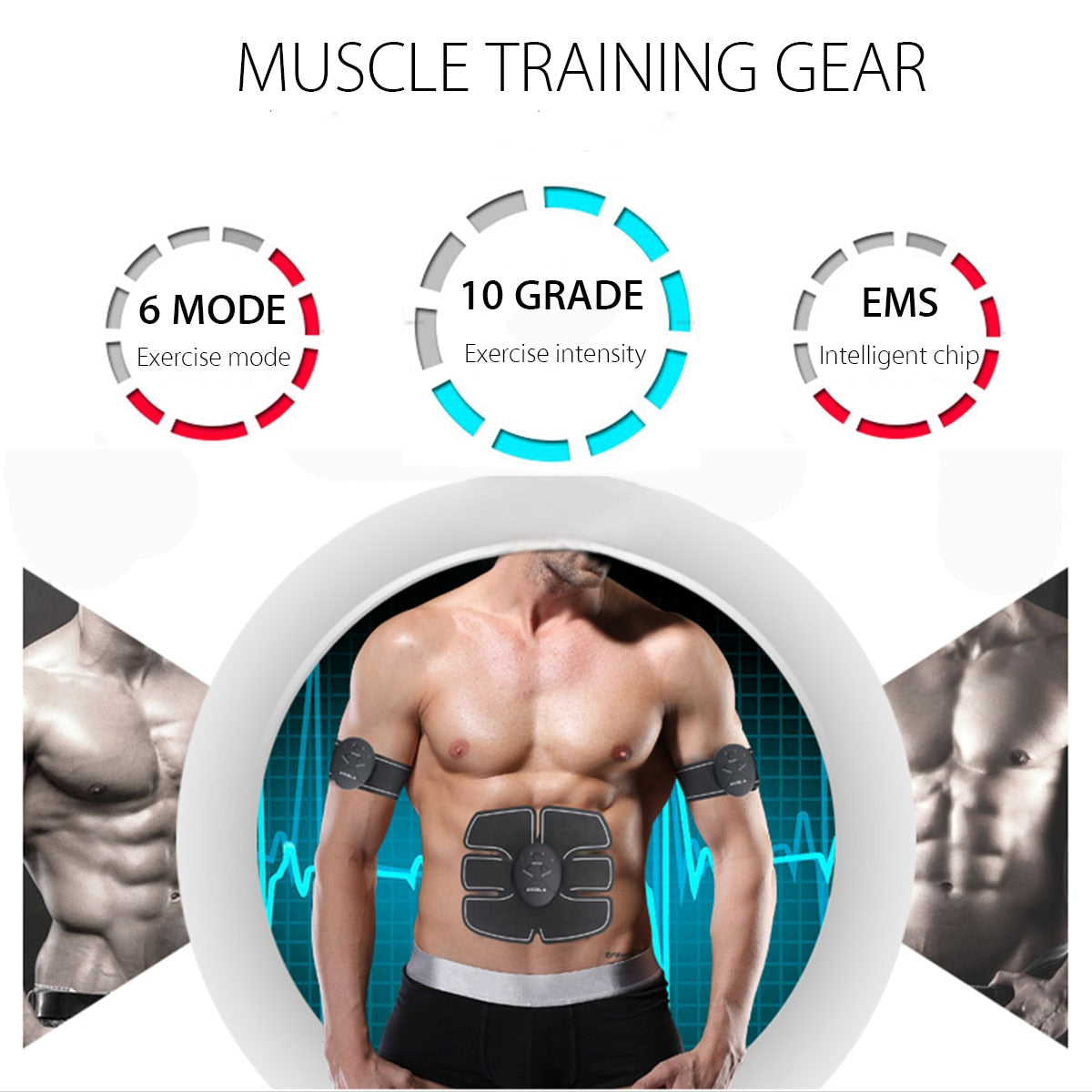 15PCS/Set EMS Muscle Abdominal Trainer Smart Wireless Muscle ABS Hip Abdominal Muscle Stimulator Massage Set Weight Loss - ultrsbeauty