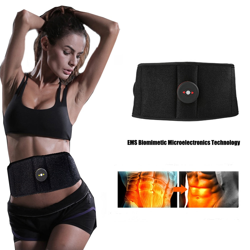 EMS Wireless Muscle Stimulator Trainer Smart Fitness Abdominal Training Electric Weight Loss belt Body Slimming Belt Unisex - ultrsbeauty
