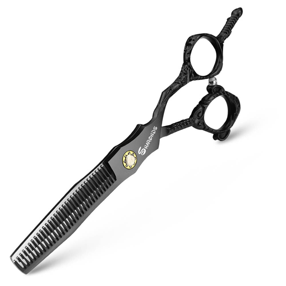 Japan 440c professional hairdressing scissors black 6-inch hair scissors belong to the hairdresser's professional scissors - ultrsbeauty