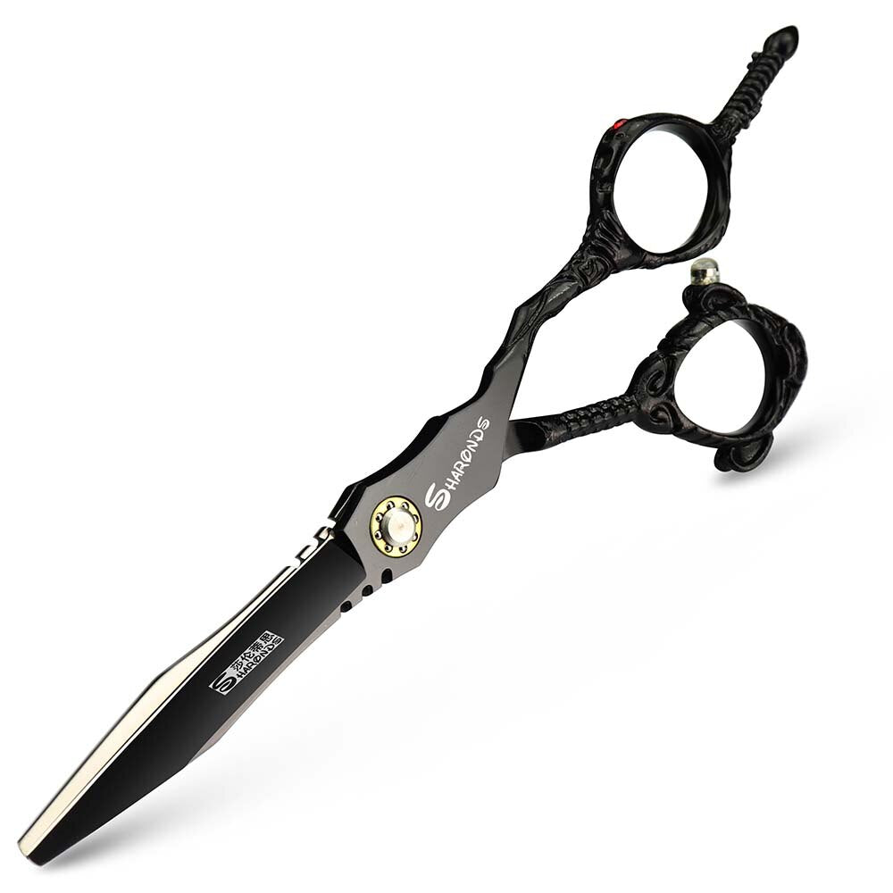 Japan 440c professional hairdressing scissors black 6-inch hair scissors belong to the hairdresser's professional scissors - ultrsbeauty