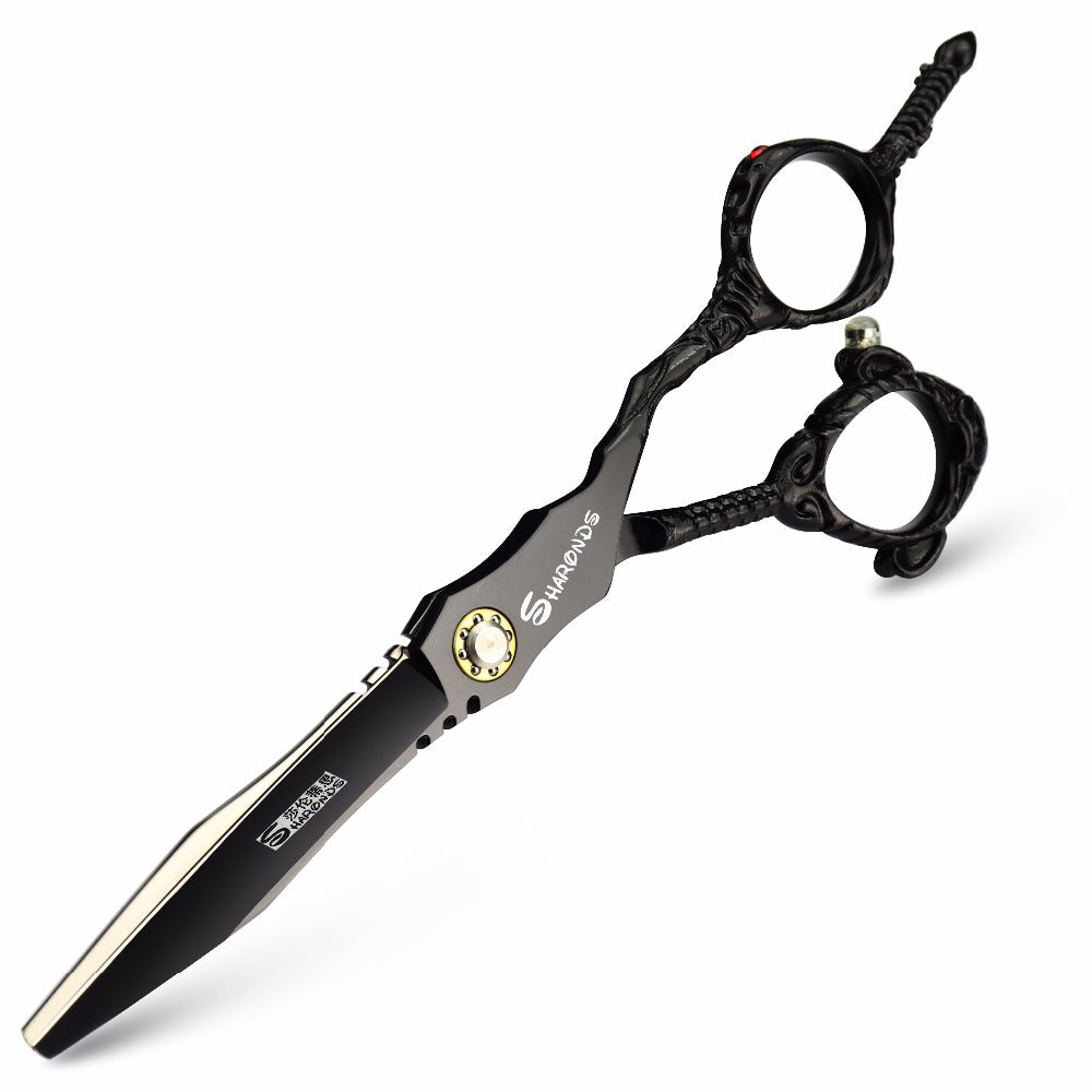 Japan 440c professional hairdressing scissors black 6-inch hair scissors belong to the hairdresser's professional scissors - ultrsbeauty