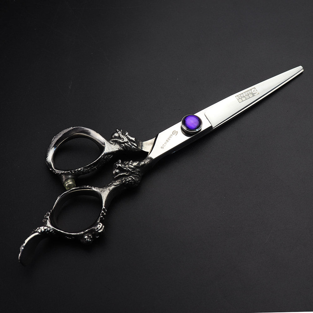 Japan440c professional hairdressing scissors dragon handle hair scissors 5.5/6/7 inch barber shop scissors cutting scissors tool - ultrsbeauty