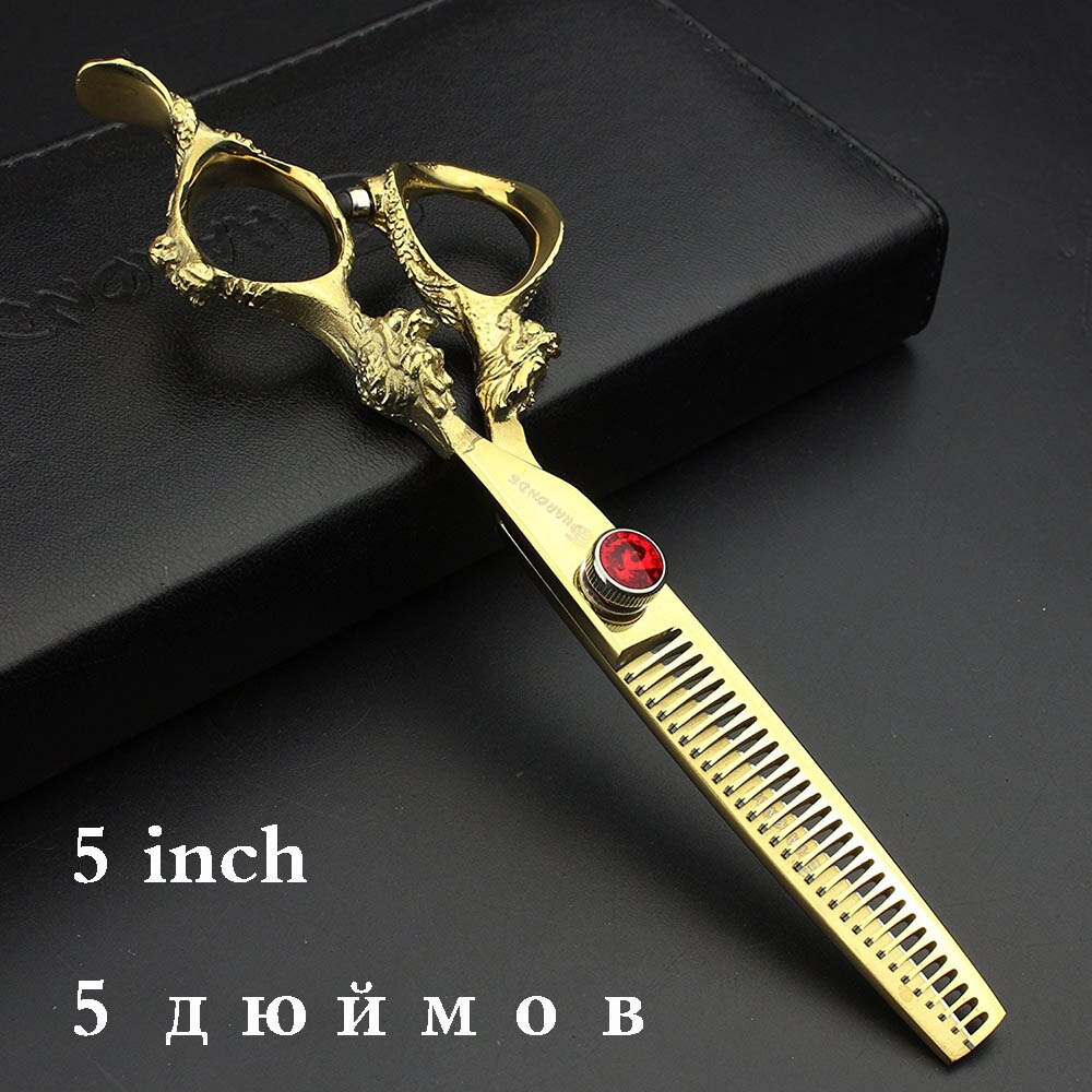 Japan440c professional hairdressing scissors dragon handle hair scissors 5.5/6/7 inch barber shop scissors cutting scissors tool - ultrsbeauty