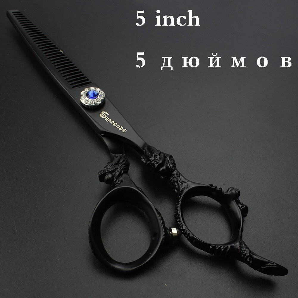 Japan440c professional hairdressing scissors dragon handle hair scissors 5.5/6/7 inch barber shop scissors cutting scissors tool - ultrsbeauty