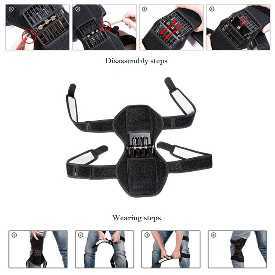 Knee protector knee brace support Breathable Non-slip Power Lift Support knee brace Powerful Rebound Spring Force kneepads - ultrsbeauty