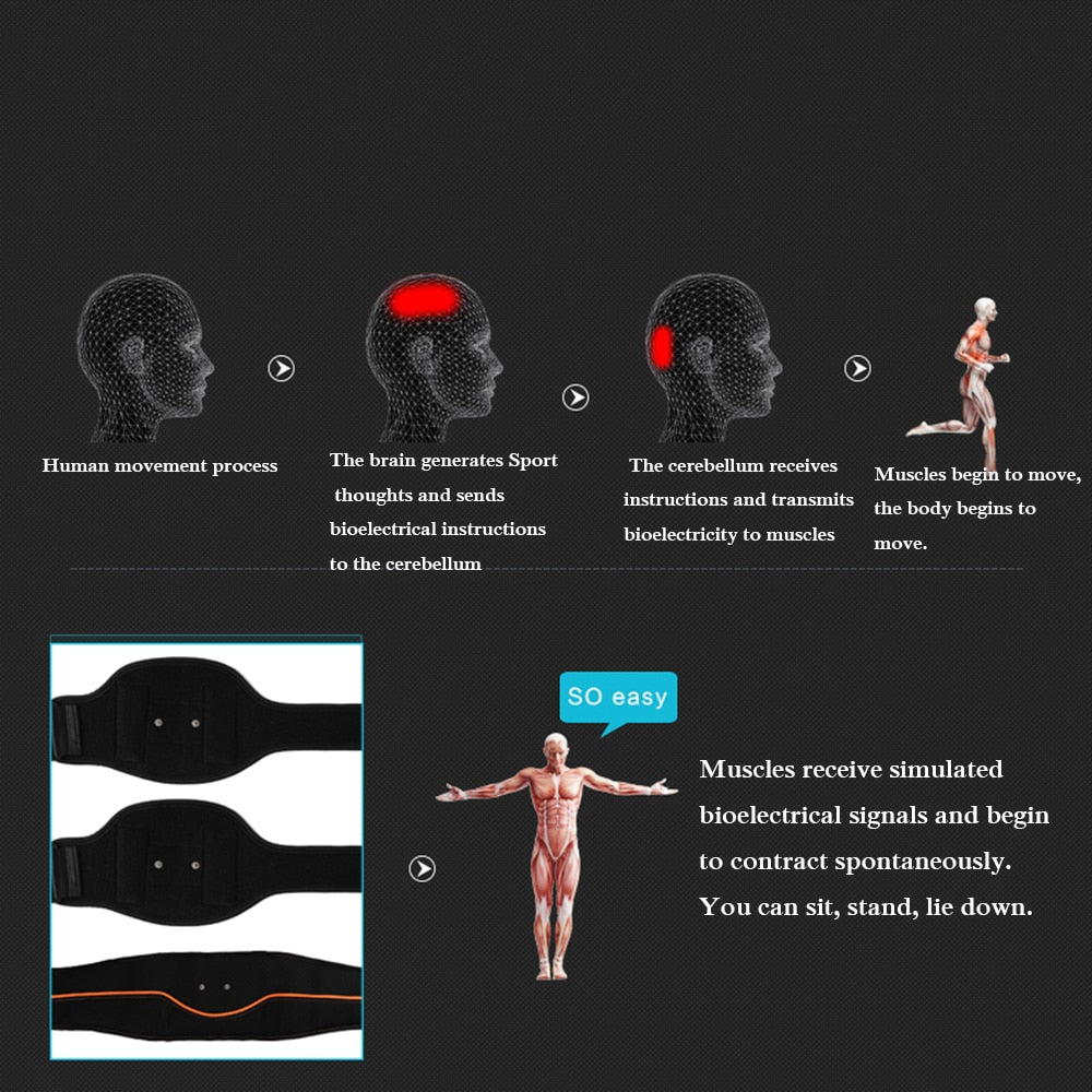 Massager electric Muscle stimulator Trainer for Abdominal EMS Fitness Belt Effect Fat Burning Weight loss Body slimming Massage - ultrsbeauty