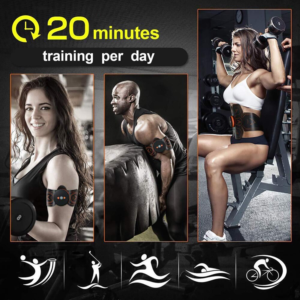 Muscle Stimulator Abdominal EMS Belt Trainer rechargable wireless Smart Fitness Electric muscle exerciser machine for body - ultrsbeauty