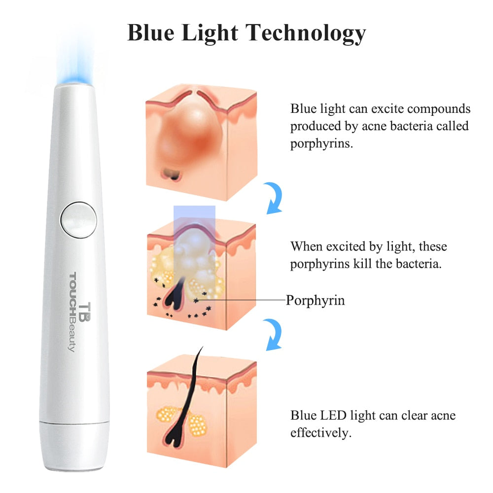 2-in-1 Red and Blue Light Therapy Acne Pen Soft Scar Wrinkle Removal Treatment Device - ultrsbeauty
