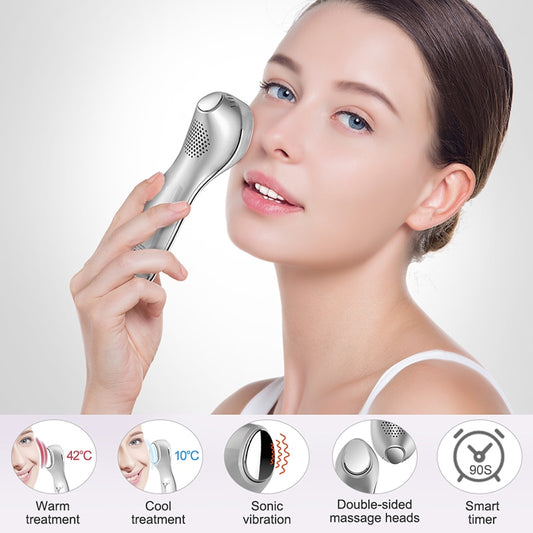 2in1 Sonic Face Massage Hot & Cool Handheld Face & Eye Anti-aging Massager with Vibration Facial Lifting Device - ultrsbeauty