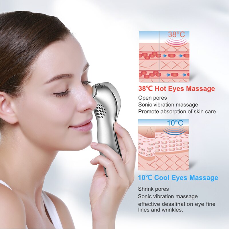 2in1 Sonic Face Massage Hot & Cool Handheld Face & Eye Anti-aging Massager with Vibration Facial Lifting Device - ultrsbeauty