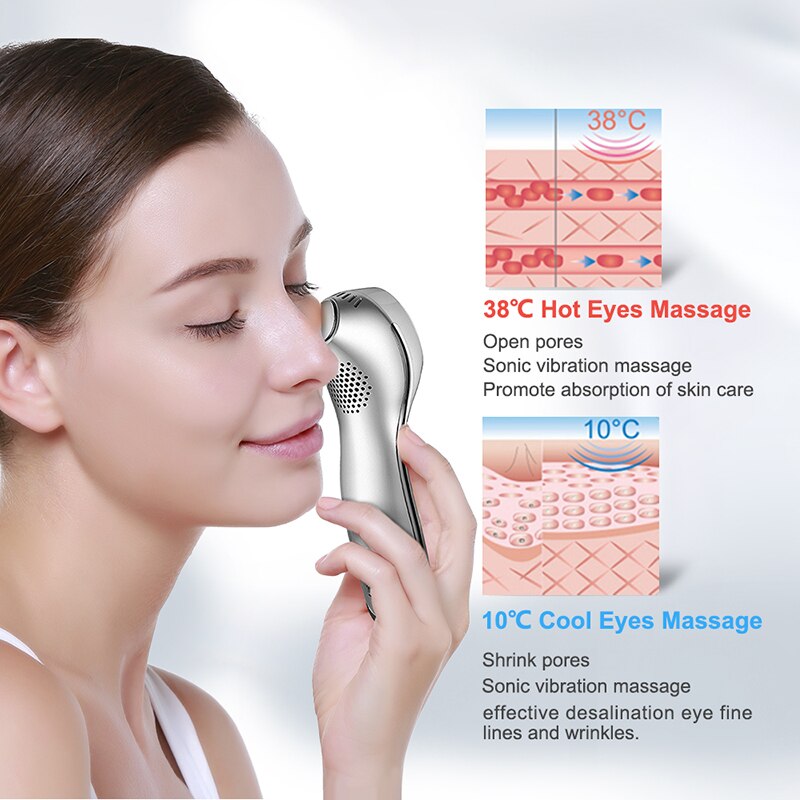 2in1 Sonic Face Massage Hot & Cool Handheld Face & Eye Anti-aging Massager with Vibration Facial Lifting Device - ultrsbeauty