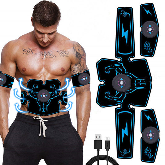 USB Rechargeable Electric Abdominal Muscle Stimulator EMS Abdominal Vibrating Belt ABS Muscular Hip Trainer Massage Home Gym Fit - ultrsbeauty