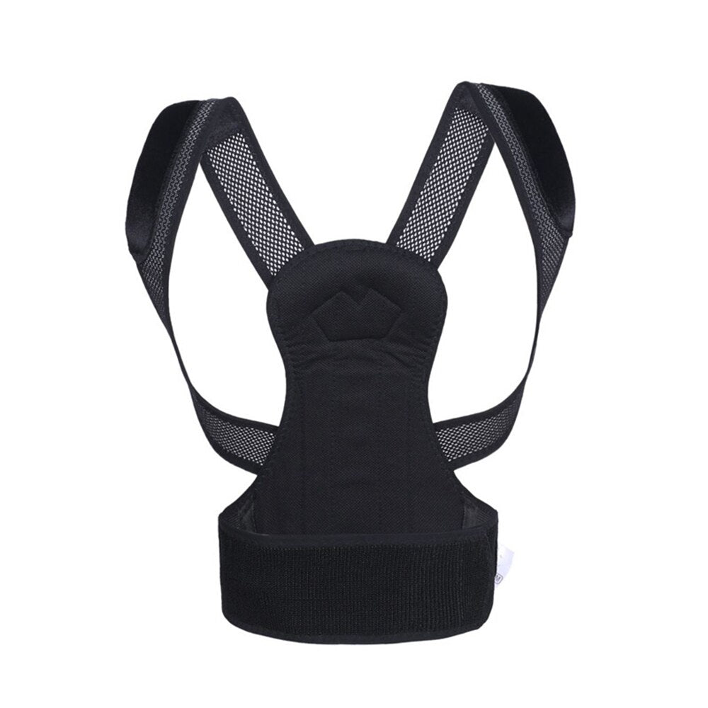 Adjustable Black Back Posture Corrector Shoulder Lumbar Spine Brace Support Belt Health Care for for Men Women Adult Students - ultrsbeauty