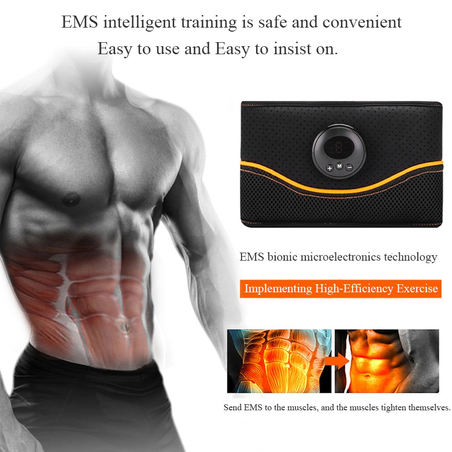 Massager electric Muscle stimulator Trainer for Abdominal EMS Fitness Belt Effect Fat Burning Weight loss Body slimming Massage - ultrsbeauty
