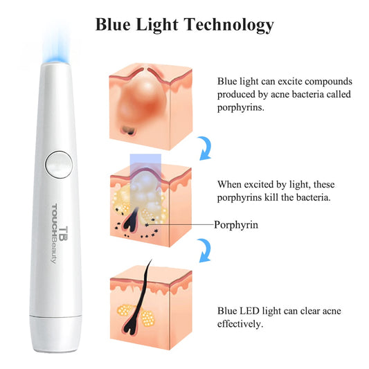 2-in-1 Red and Blue Light Therapy Acne Pen Soft Scar Wrinkle Removal Treatment Device - ultrsbeauty