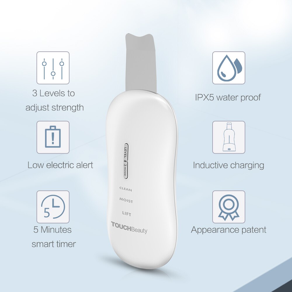 TOUCHBeauty Ultrasonic facial Skin Scrubber, Blackhead Remover, Exfoliation Facial Lifting, Skin Rejuvenation Anti-Age Device - ultrsbeauty
